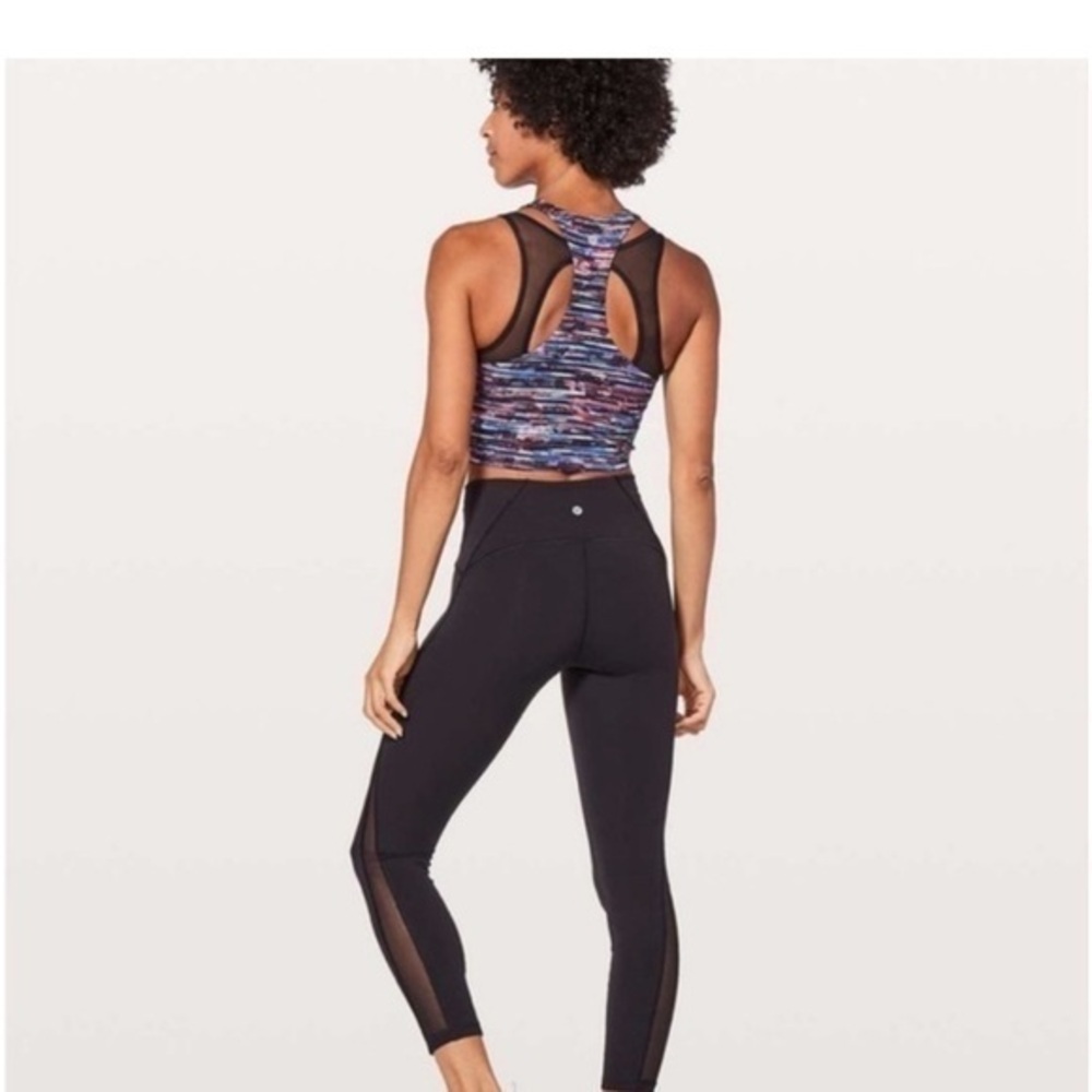 Lululemon Break Free Tank *Nulux Hinshu Alpine White Multi / Black Size 6